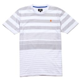 Manta Ray Striped Knit T-Shirt - Light Grey